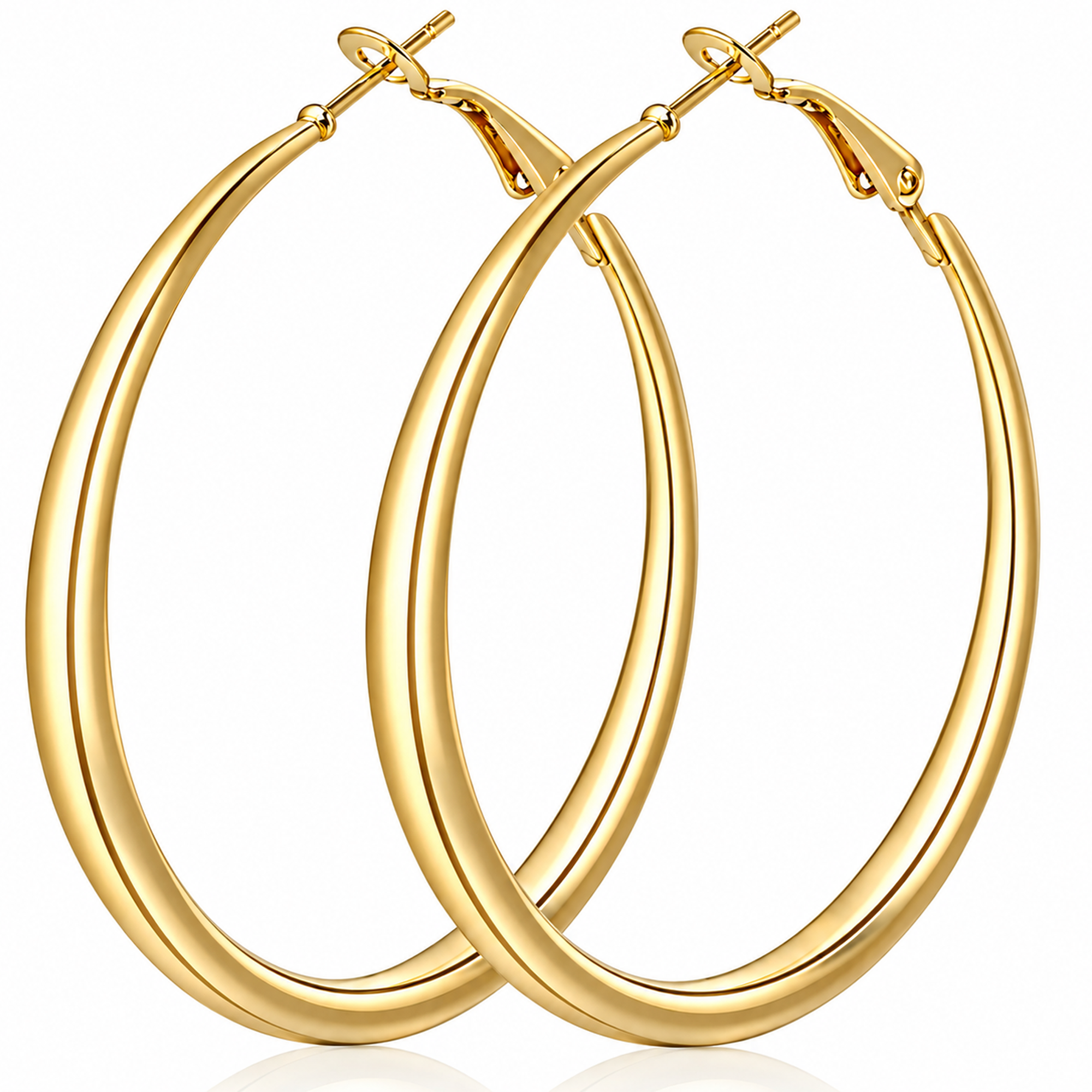 Eclipton® Gold Hoop Earrings for Women, 14K Gold Plated Hypoallergenic Lightweight Round Minimalist Hooped for Party Daily Office Wear