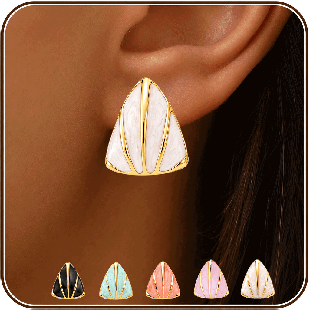 Eclipton® 14K Plated Gold Stud Earrings for Women, Dainty Hypoallergenic Earrings for Weddings, Beach, Daily Wear and Parties