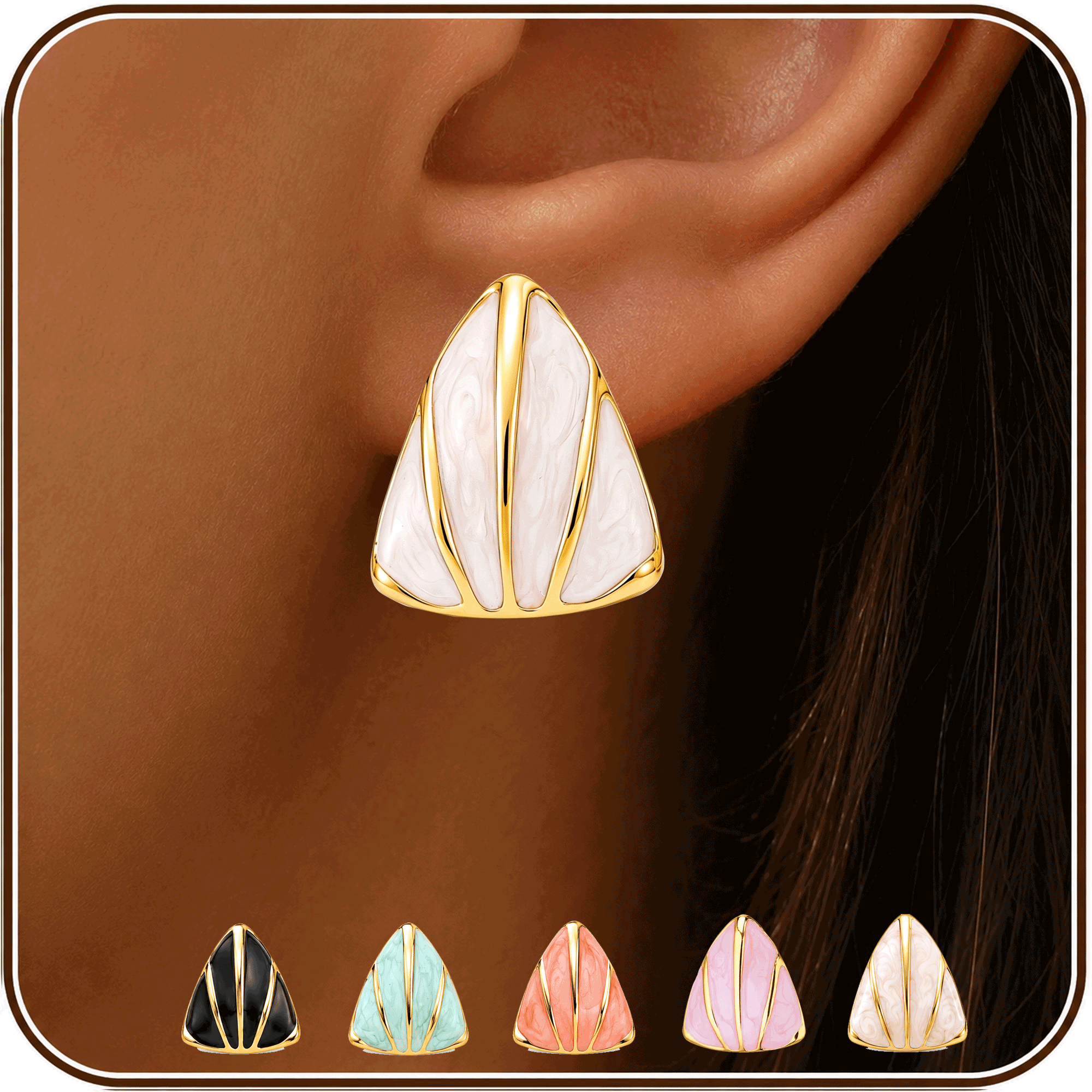 Eclipton® 14K Plated Gold Stud Earrings for Women, Dainty Hypoallergenic Earrings for Weddings, Beach, Daily Wear and Parties