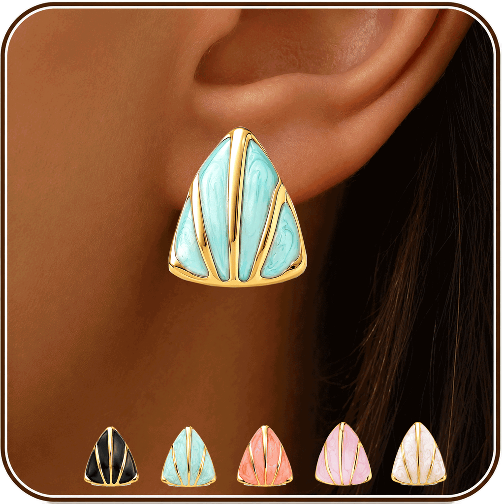 Eclipton® 14K Plated Gold Stud Earrings for Women, Dainty Hypoallergenic Earrings for Weddings, Beach, Daily Wear and Parties