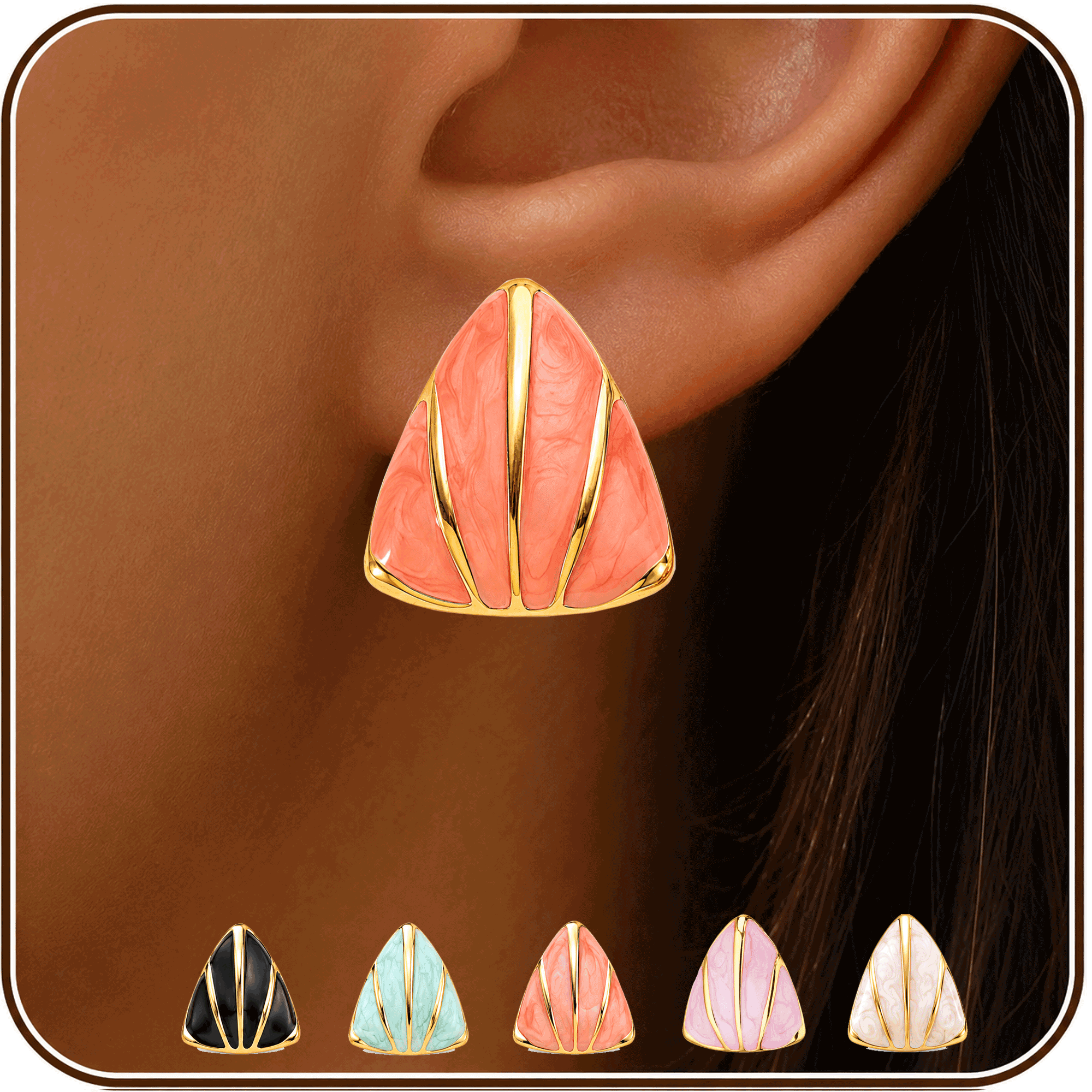 Eclipton® 14K Plated Gold Stud Earrings for Women, Dainty Hypoallergenic Earrings for Weddings, Beach, Daily Wear and Parties