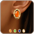 Eclipton® 14K Plated Gold Stud Earrings for Women Trendy, Hypoallergenic Dainty Oval Pearl Earrings Unique for Party Daily Office Wear