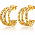 Eclipton® 14K Plated Gold Hoop Earrings for Women, Multi Huggie Hoop Earrings for One Hole, Trendy Hypoallergenic Gold Jewelry Gifts