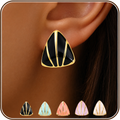 Eclipton® 14K Plated Gold Stud Earrings for Women, Dainty Hypoallergenic Earrings for Weddings, Beach, Daily Wear and Parties