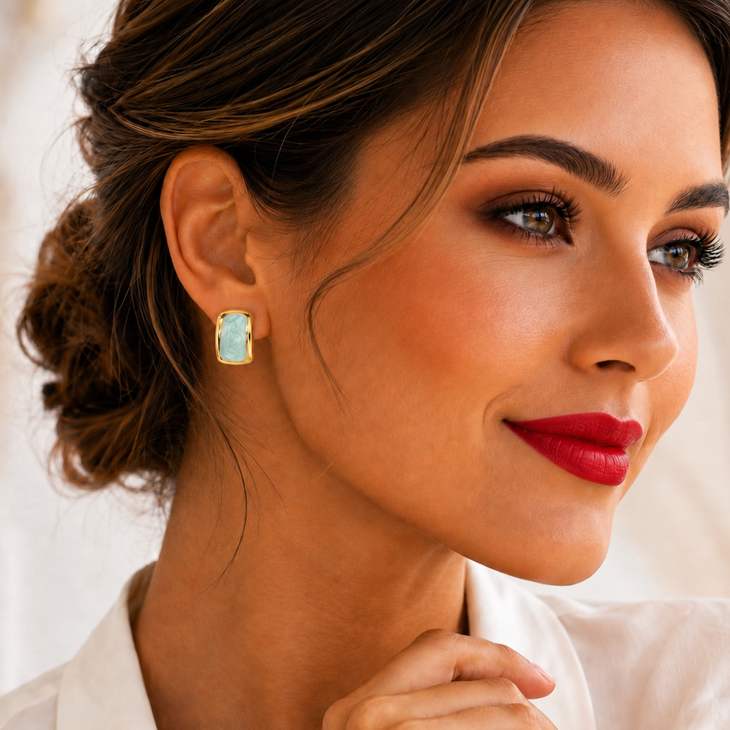 Eclipton® 14K Plated Gold Stud Earrings for Women Trendy, Dainty Hypoallergenic Earrings Unique for Party Daily Office Wear