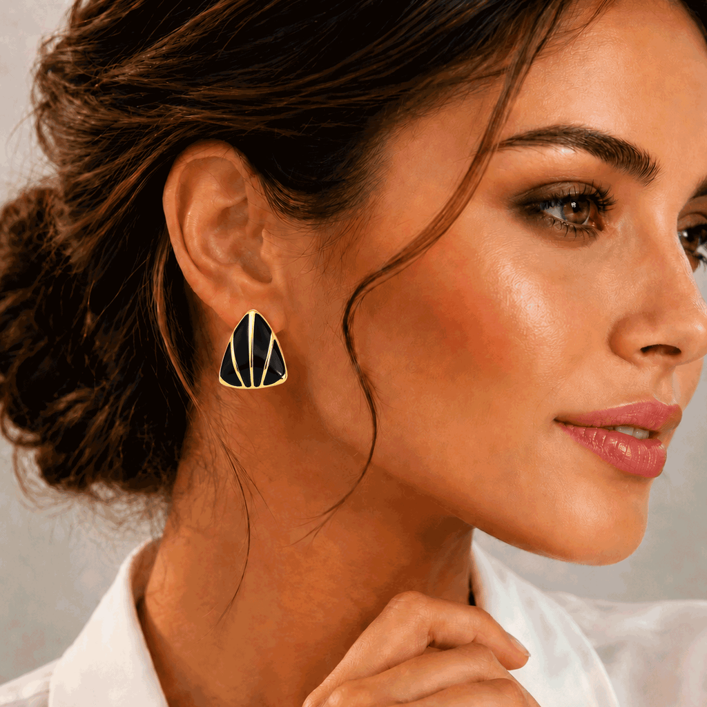 Eclipton® 14K Plated Gold Stud Earrings for Women, Dainty Hypoallergenic Earrings for Weddings, Beach, Daily Wear and Parties
