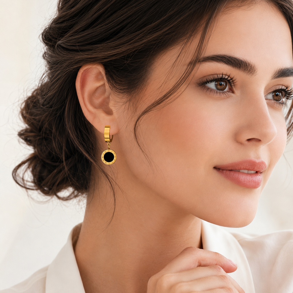 Eclipton® 14K Plated Gold Dangle Hoop Earrings for Women, Lightweight Hypoallergenic Jewelry, Fashion Accessories, Gifts for Women