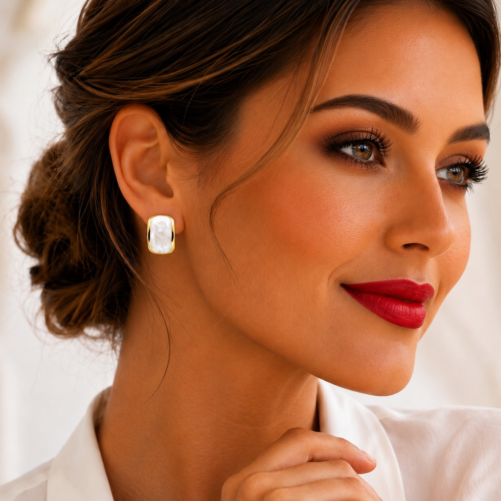 Eclipton® 14K Plated Gold Stud Earrings for Women Trendy, Dainty Hypoallergenic Earrings Unique for Party Daily Office Wear