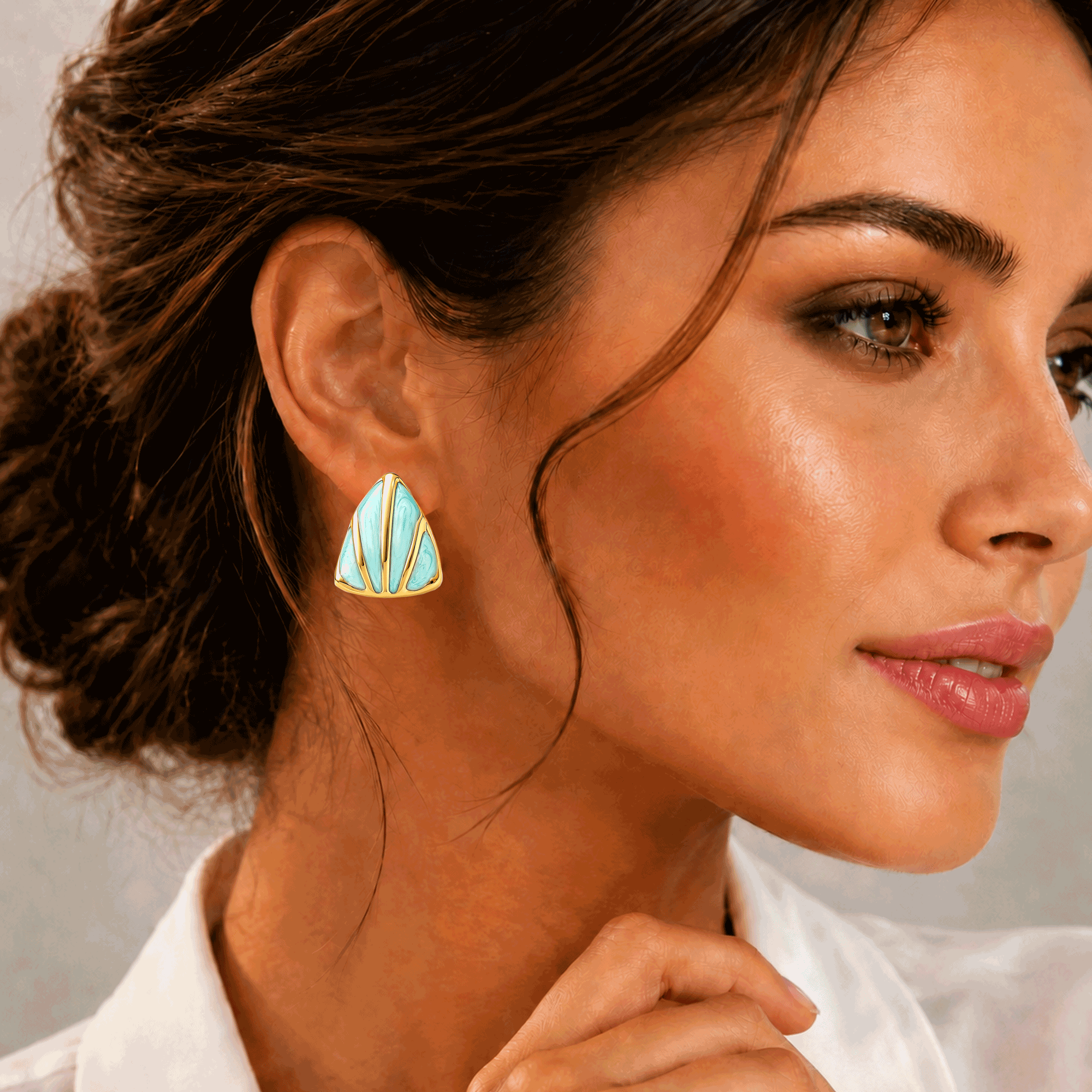 Eclipton® 14K Plated Gold Stud Earrings for Women, Dainty Hypoallergenic Earrings for Weddings, Beach, Daily Wear and Parties