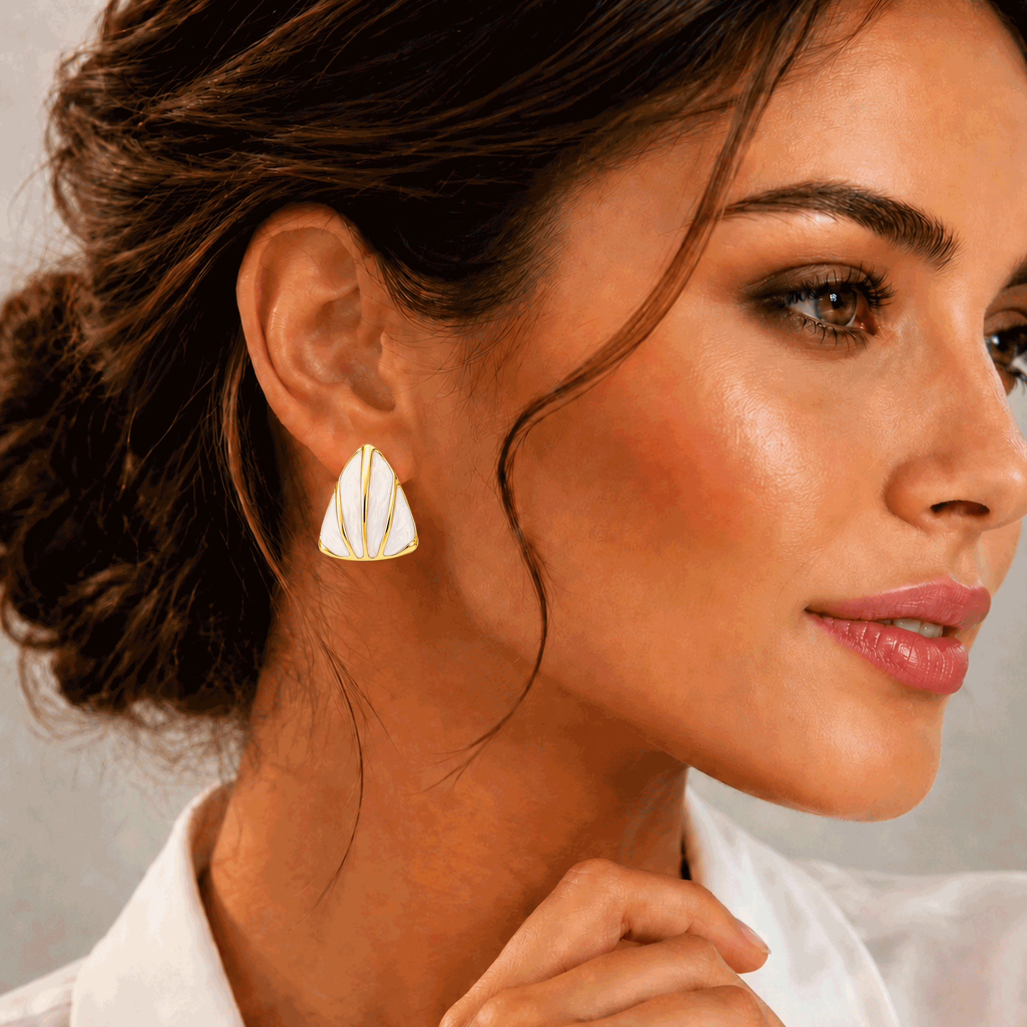 Eclipton® 14K Plated Gold Stud Earrings for Women, Dainty Hypoallergenic Earrings for Weddings, Beach, Daily Wear and Parties