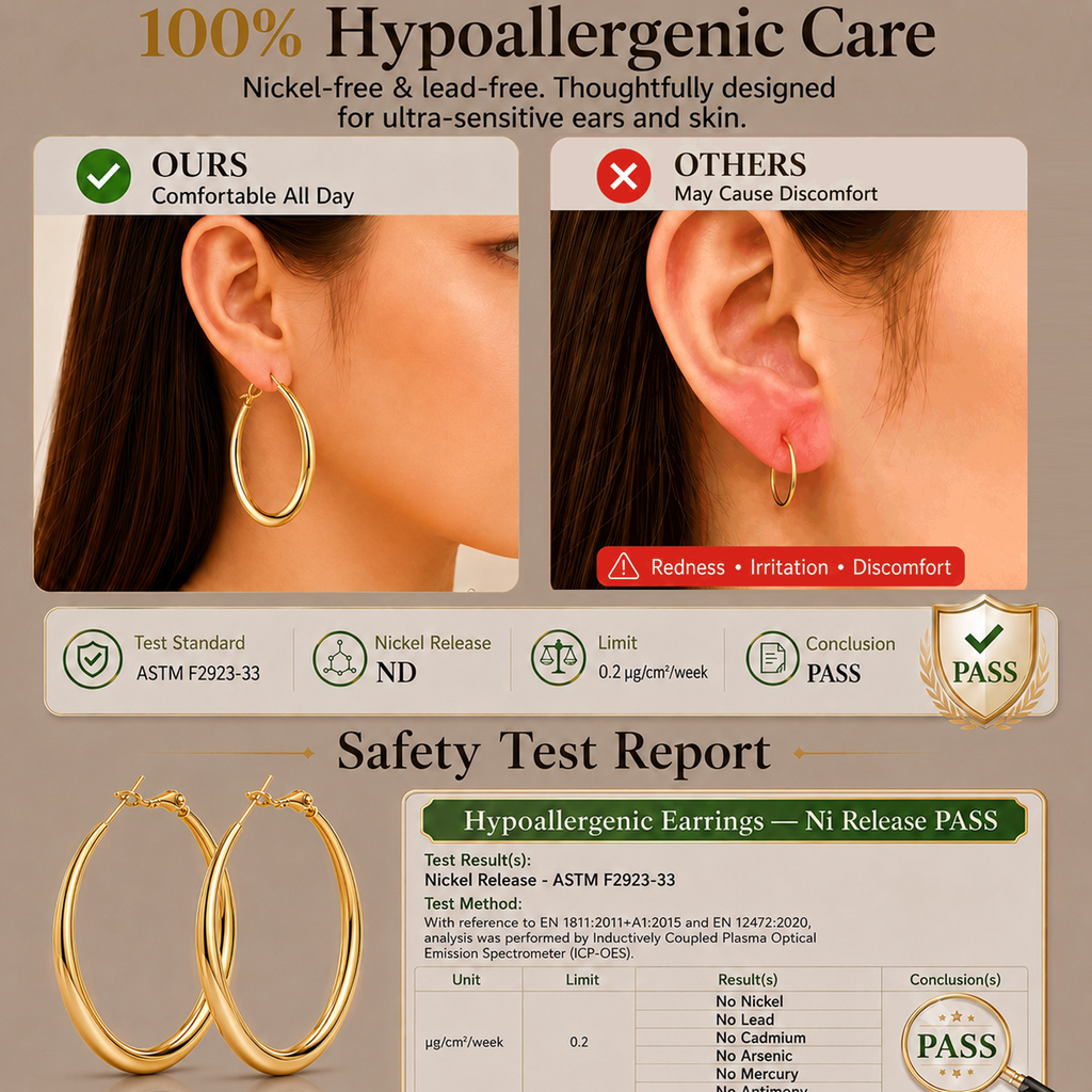 Eclipton® Gold Hoop Earrings for Women, 14K Gold Plated Hypoallergenic Lightweight Round Minimalist Hooped for Party Daily Office Wear