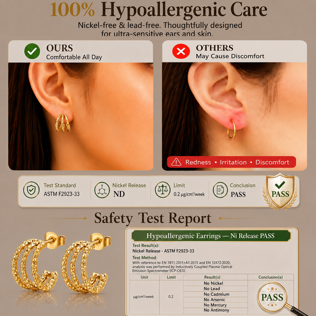 Eclipton® 14K Plated Gold Hoop Earrings for Women, Multi Huggie Hoop Earrings for One Hole, Trendy Hypoallergenic Gold Jewelry Gifts