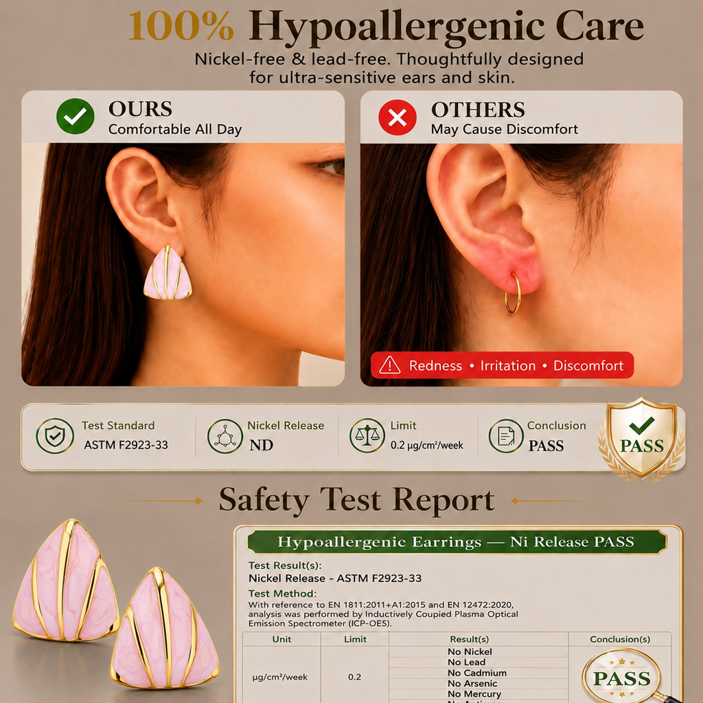 Eclipton® 14K Plated Gold Stud Earrings for Women, Dainty Hypoallergenic Earrings for Weddings, Beach, Daily Wear and Parties