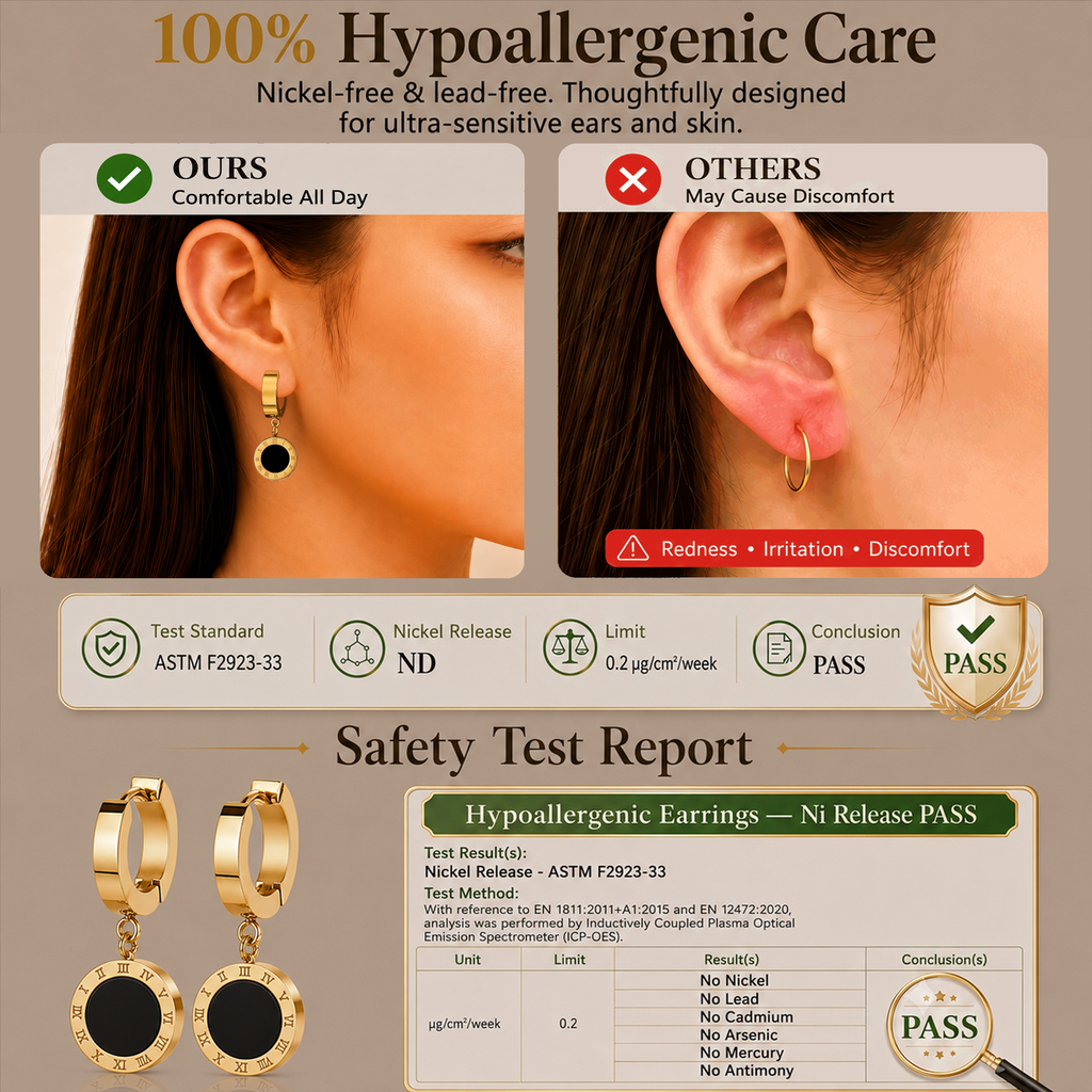 Eclipton® 14K Plated Gold Dangle Hoop Earrings for Women, Lightweight Hypoallergenic Jewelry, Fashion Accessories, Gifts for Women