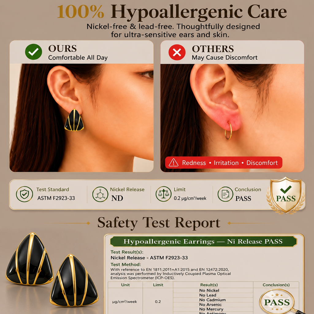 Eclipton® 14K Plated Gold Stud Earrings for Women, Dainty Hypoallergenic Earrings for Weddings, Beach, Daily Wear and Parties