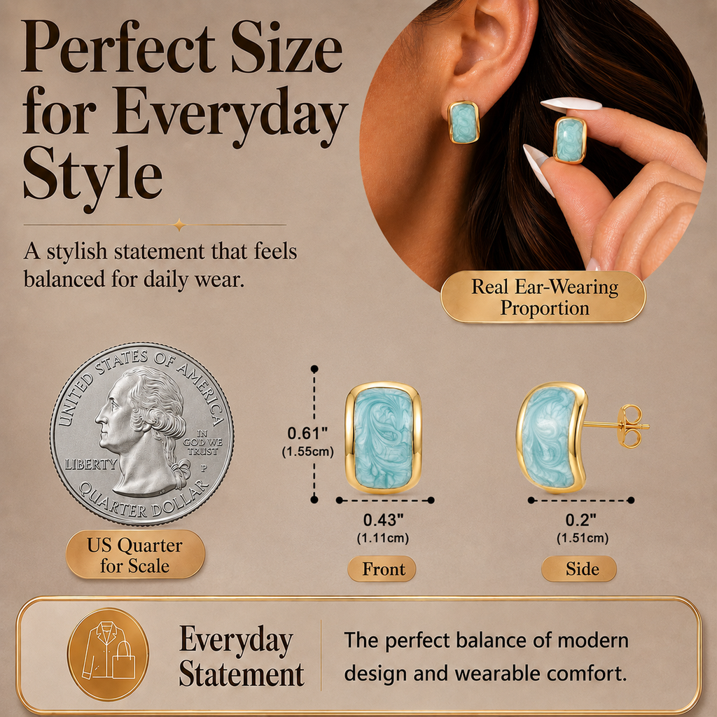 Eclipton® 14K Plated Gold Stud Earrings for Women Trendy, Dainty Hypoallergenic Earrings Unique for Party Daily Office Wear