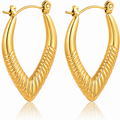 Eclipton® 14K Plated Gold Hoop Earrings for Women, Hypoallergenic Chunky Hoop Earrings Jewelry for Gifts