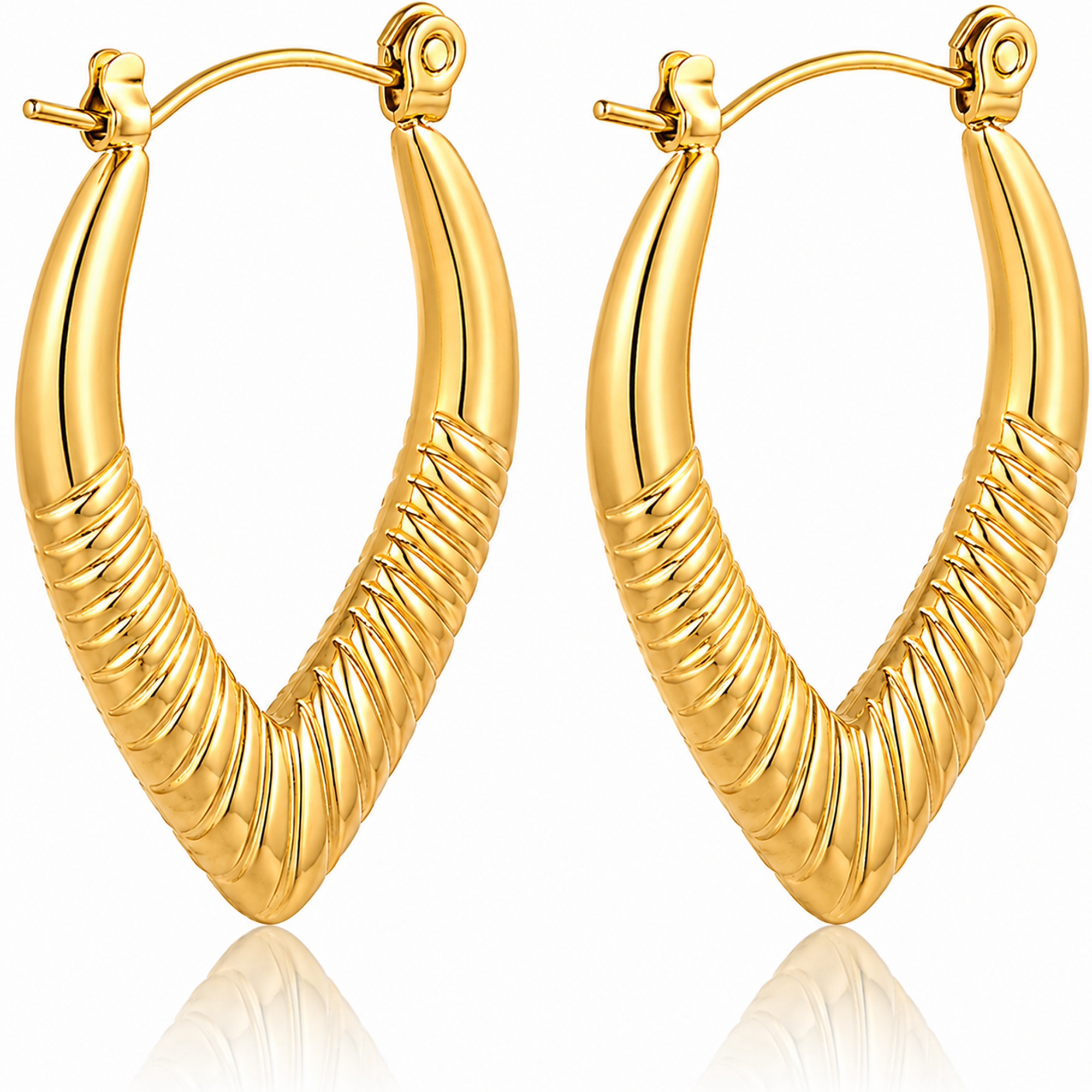 Eclipton® 14K Plated Gold Hoop Earrings for Women, Hypoallergenic Chunky Hoop Earrings Jewelry for Gifts