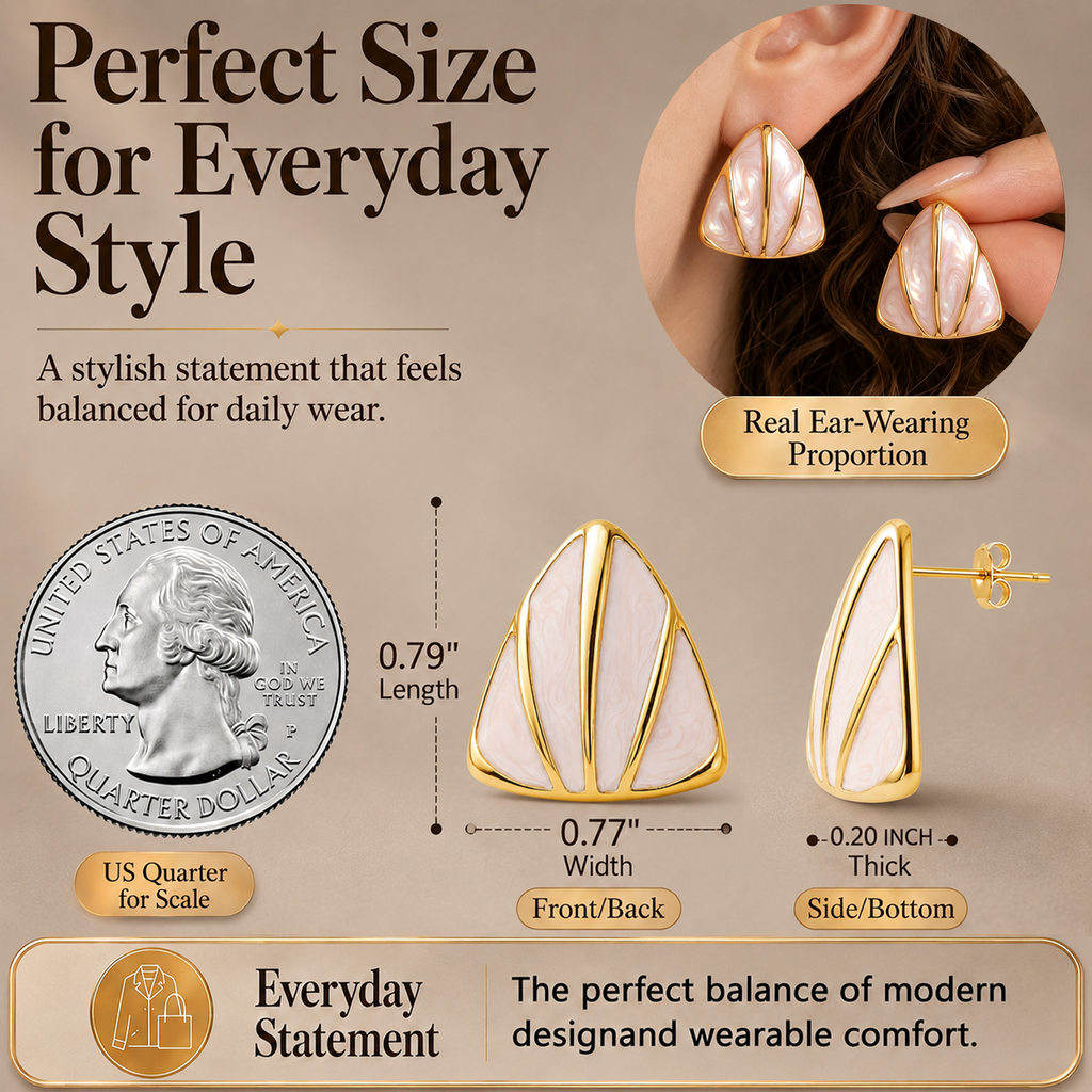 Eclipton® 14K Plated Gold Stud Earrings for Women, Dainty Hypoallergenic Earrings for Weddings, Beach, Daily Wear and Parties
