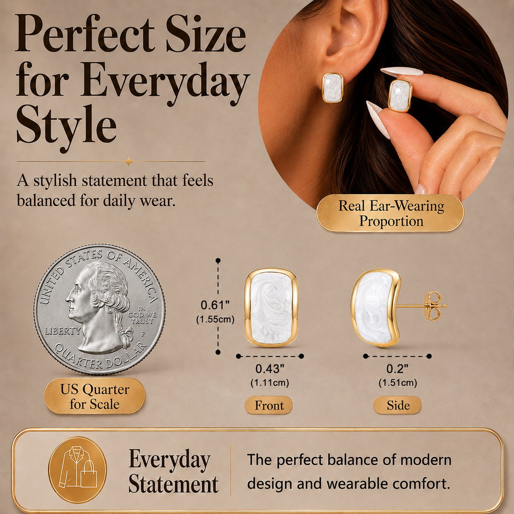 Eclipton® 14K Plated Gold Stud Earrings for Women Trendy, Dainty Hypoallergenic Earrings Unique for Party Daily Office Wear