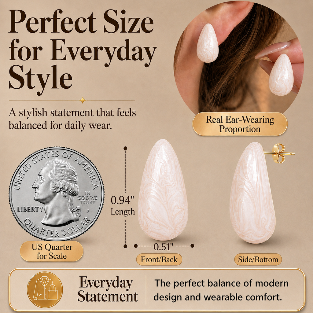 Eclipton® 14K Plated Gold Stud Earrings for Women Trendy, Lightweight Teardrop Hypoallergenic Earrings,Gold Jewelry Gift for Women’s Daily Wear