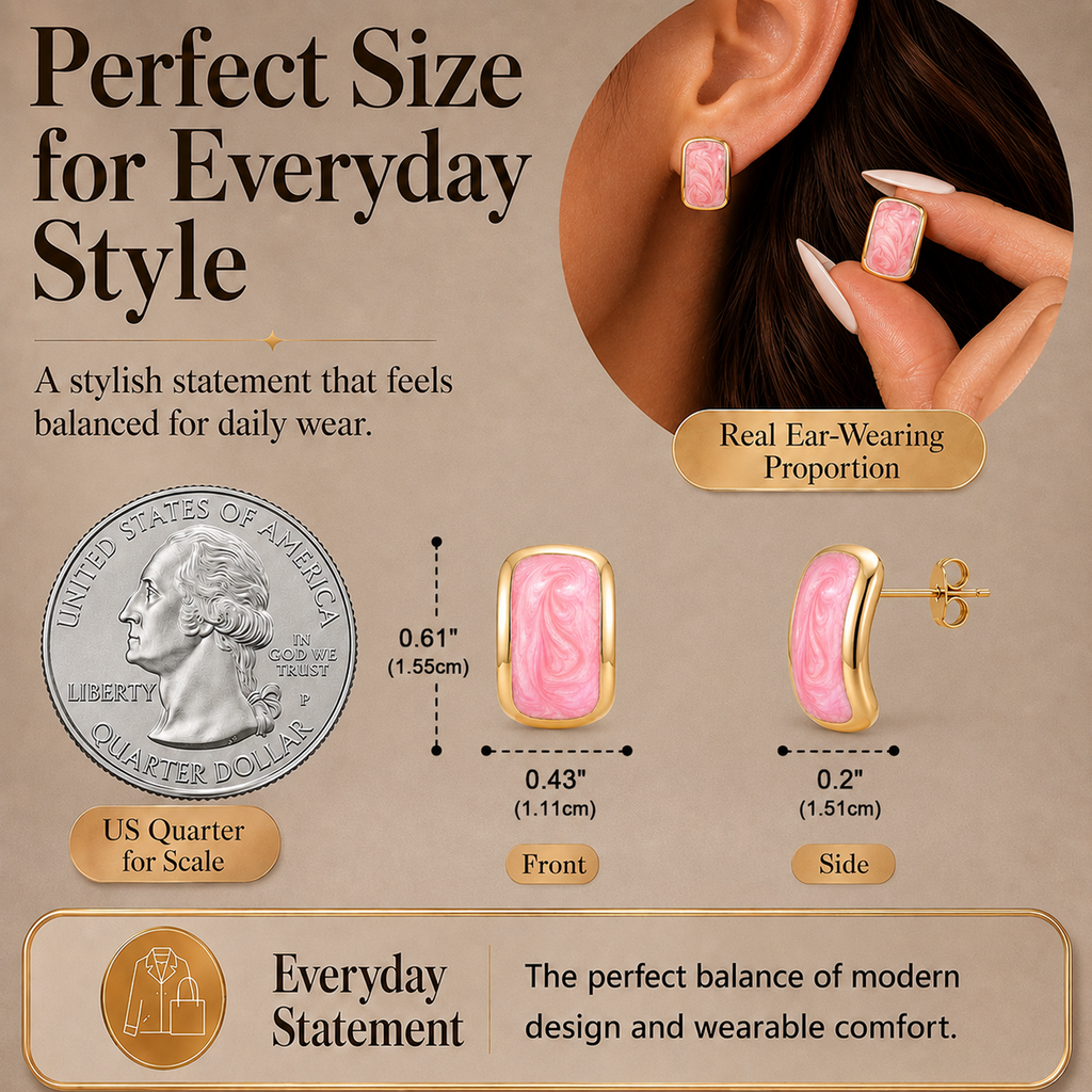 Eclipton® 14K Plated Gold Stud Earrings for Women Trendy, Dainty Hypoallergenic Earrings Unique for Party Daily Office Wear