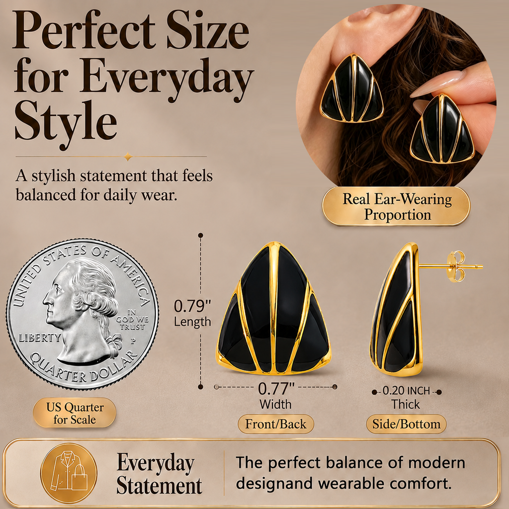 Eclipton® 14K Plated Gold Stud Earrings for Women, Dainty Hypoallergenic Earrings for Weddings, Beach, Daily Wear and Parties