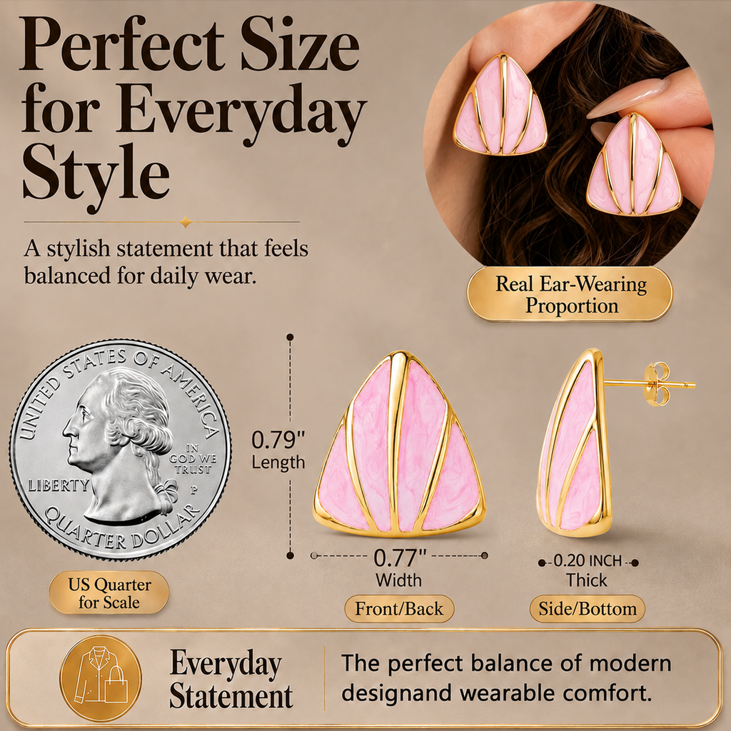 Eclipton® 14K Plated Gold Stud Earrings for Women, Dainty Hypoallergenic Earrings for Weddings, Beach, Daily Wear and Parties