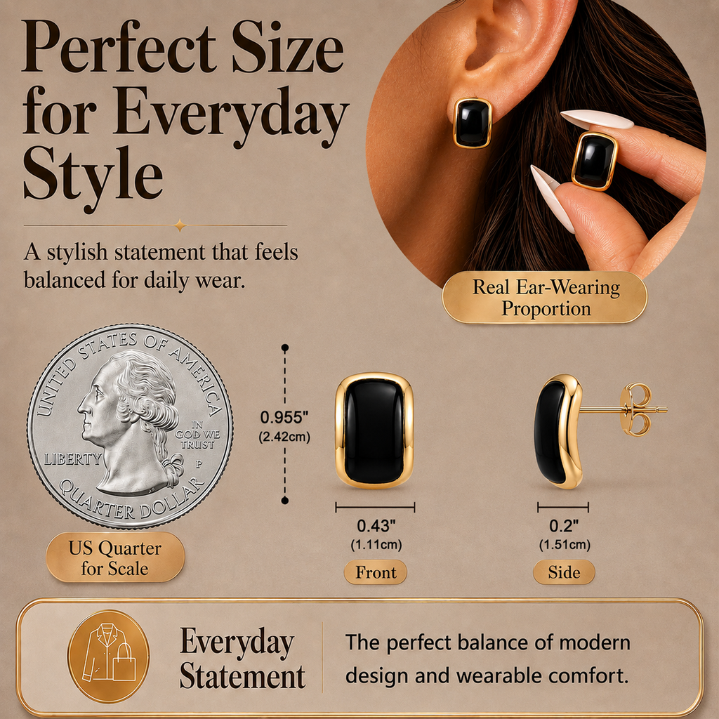 Eclipton® 14K Plated Gold Stud Earrings for Women Trendy, Dainty Hypoallergenic Earrings Unique for Party Daily Office Wear