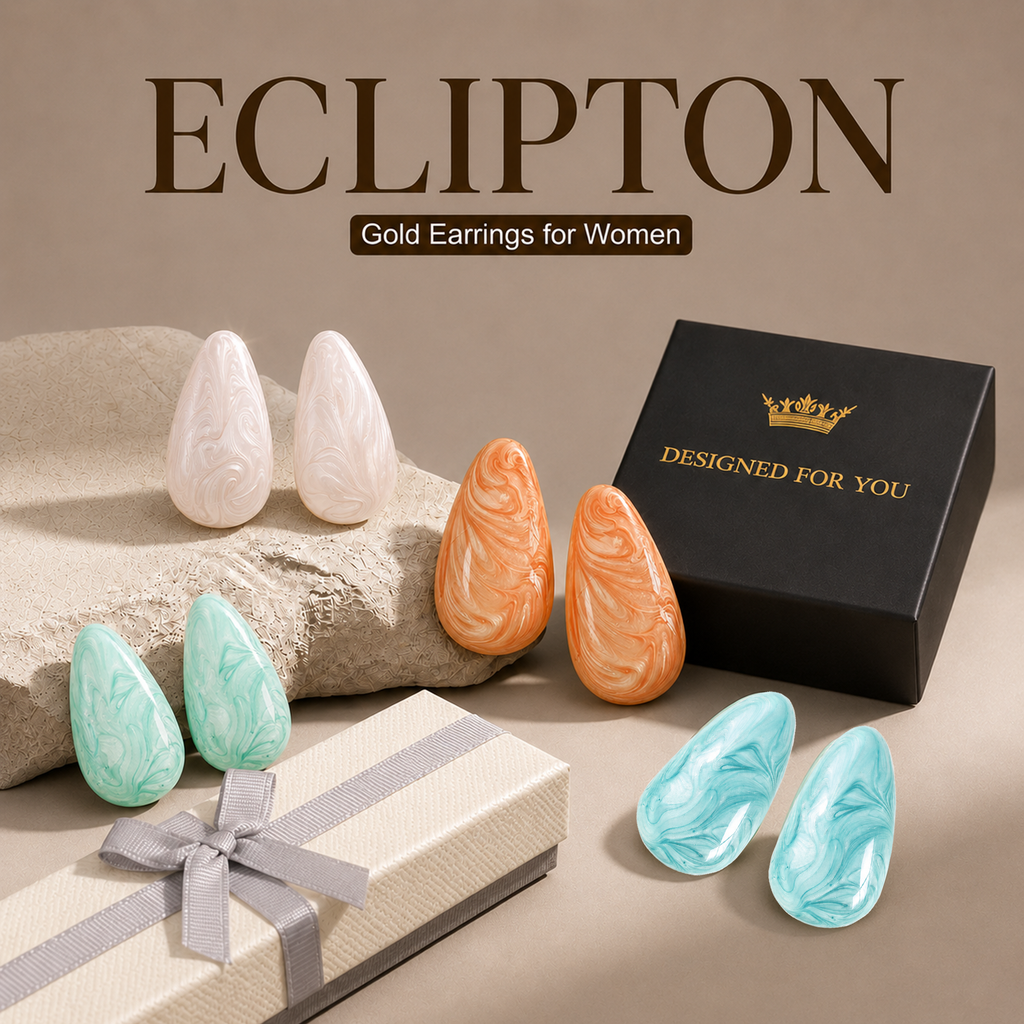 Eclipton® 14K Plated Gold Stud Earrings for Women Trendy, Lightweight Teardrop Hypoallergenic Earrings,Gold Jewelry Gift for Women’s Daily Wear