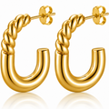 Eclipton® 14K Plated Gold Hoop Earrings for Women, Hypoallergenic Chunky Hoop Earrings Jewelry for Gifts