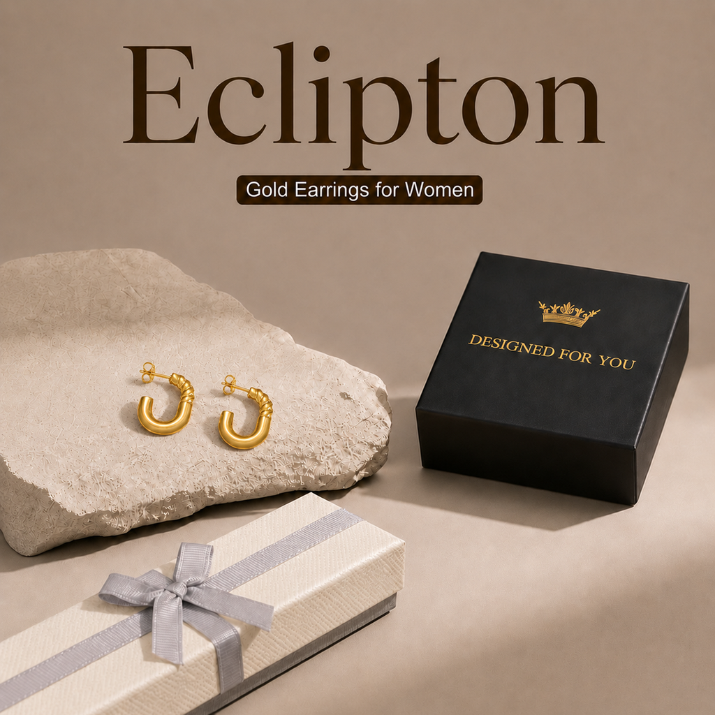Eclipton® 14K Plated Gold Hoop Earrings for Women, Hypoallergenic Chunky Hoop Earrings Jewelry for Gifts