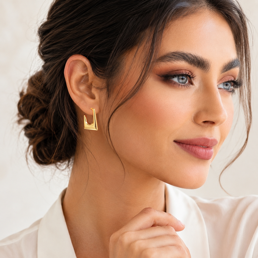 Eclipton® 14K Plated Gold Hoop Earrings for Women, Hypoallergenic Chunky Hoop Earrings Jewelry for Gifts