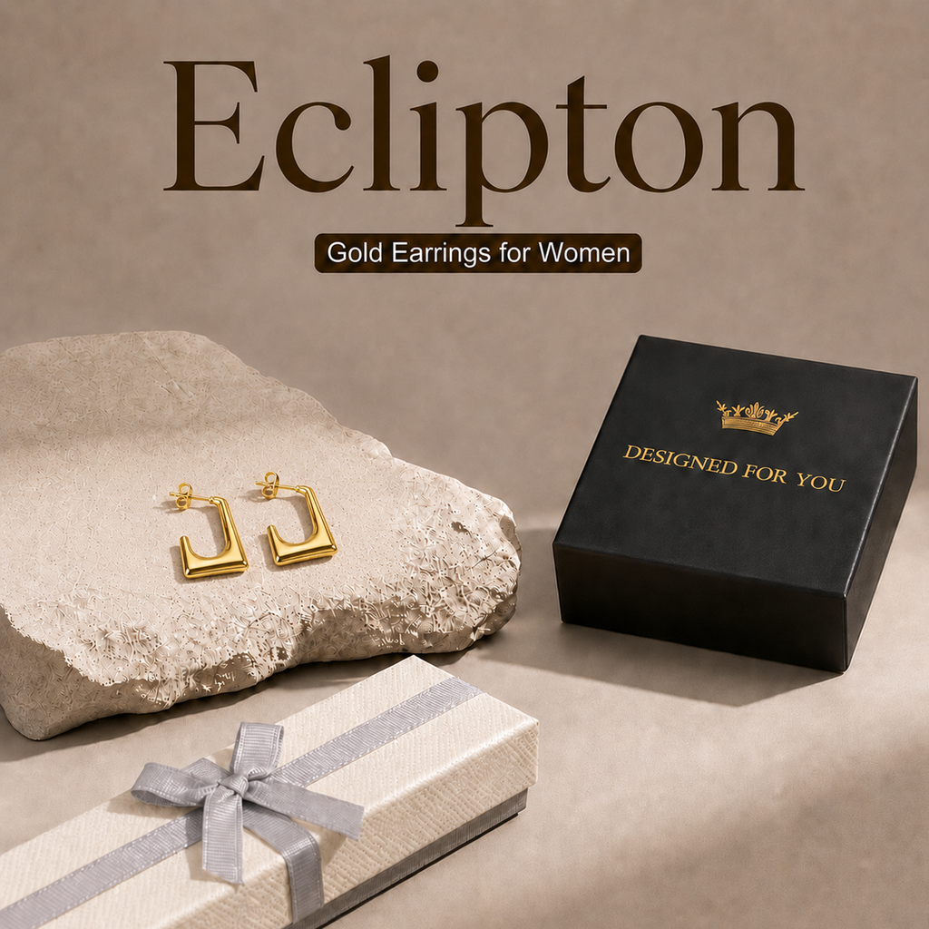 Eclipton® 14K Plated Gold Hoop Earrings for Women, Hypoallergenic Chunky Hoop Earrings Jewelry for Gifts
