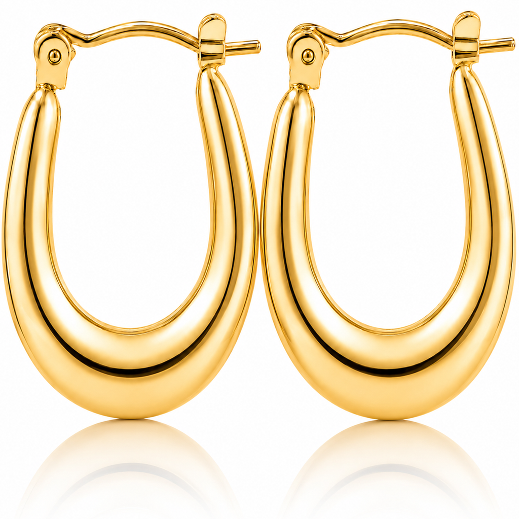 Eclipton® 14K Plated Gold Hoop Earrings for Women, Hypoallergenic Chunky Hoop Earrings Jewelry for Gifts