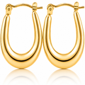 Eclipton® 14K Plated Gold Hoop Earrings for Women, Hypoallergenic Chunky Hoop Earrings Jewelry for Gifts