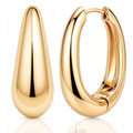 Eclipton® 14K Plated Gold Hoop Earrings for Women, Dainty Minimalist & Hypoallergenic Teardrop Hoop Earrings for Party Daily Office Wear