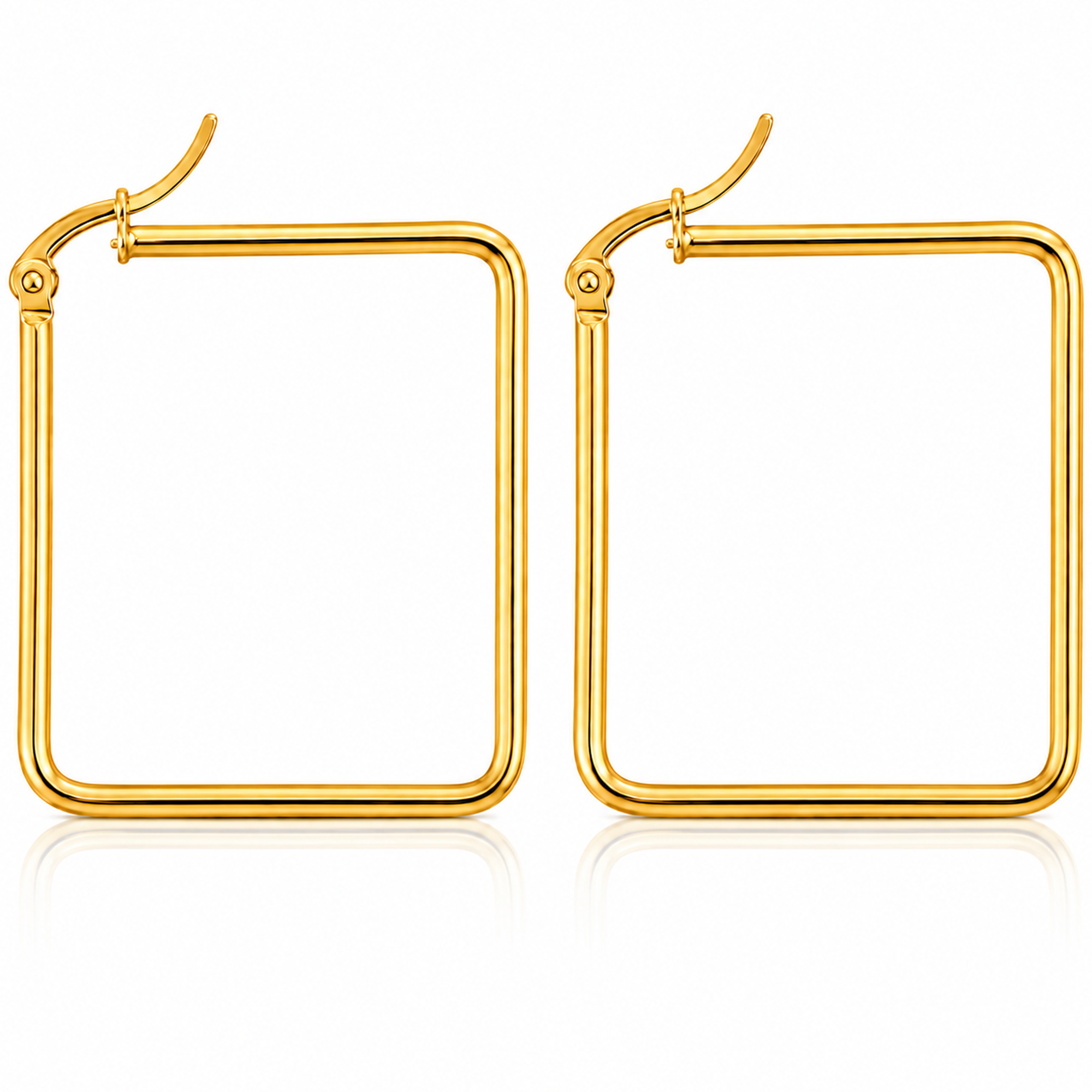 Eclipton® Gold Hoop Earrings for Women, 14K Gold Plated Hypoallergenic Lightweight Square Minimalist Hooped for Party Daily Office Wear